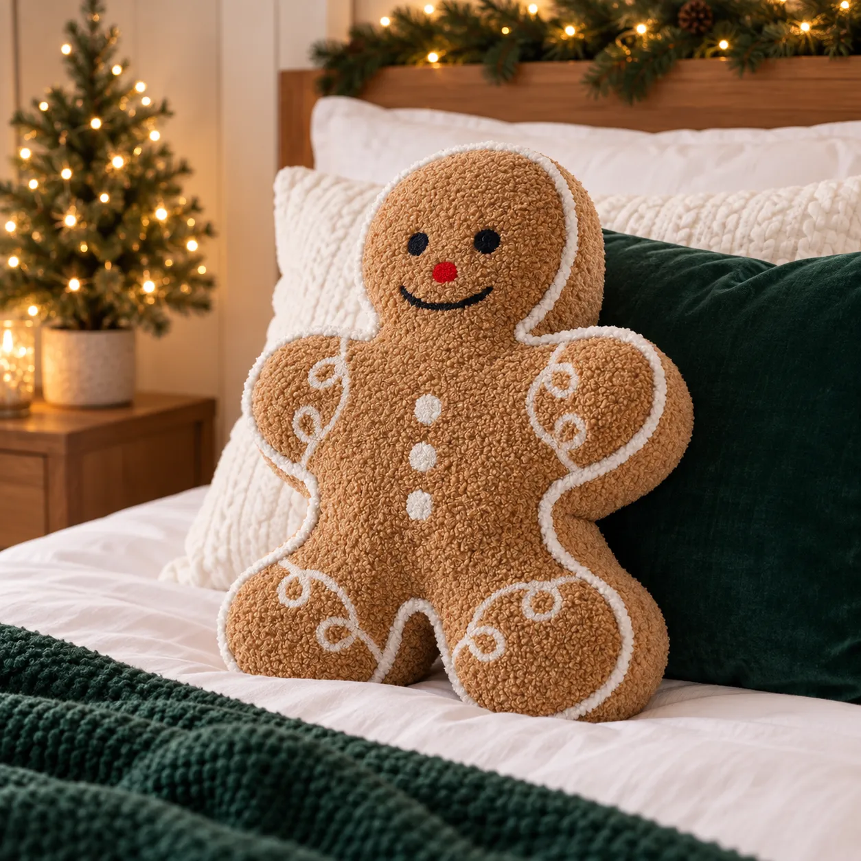 Christmas Gingerbread Man Pillow – 17.7 in