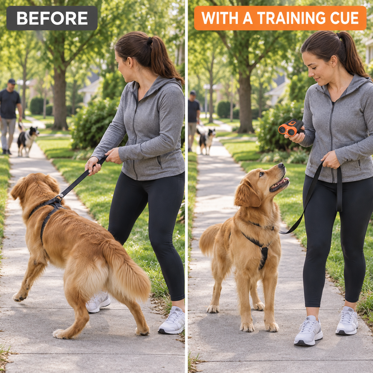 Before and after comparison using QG-07 as a training cue