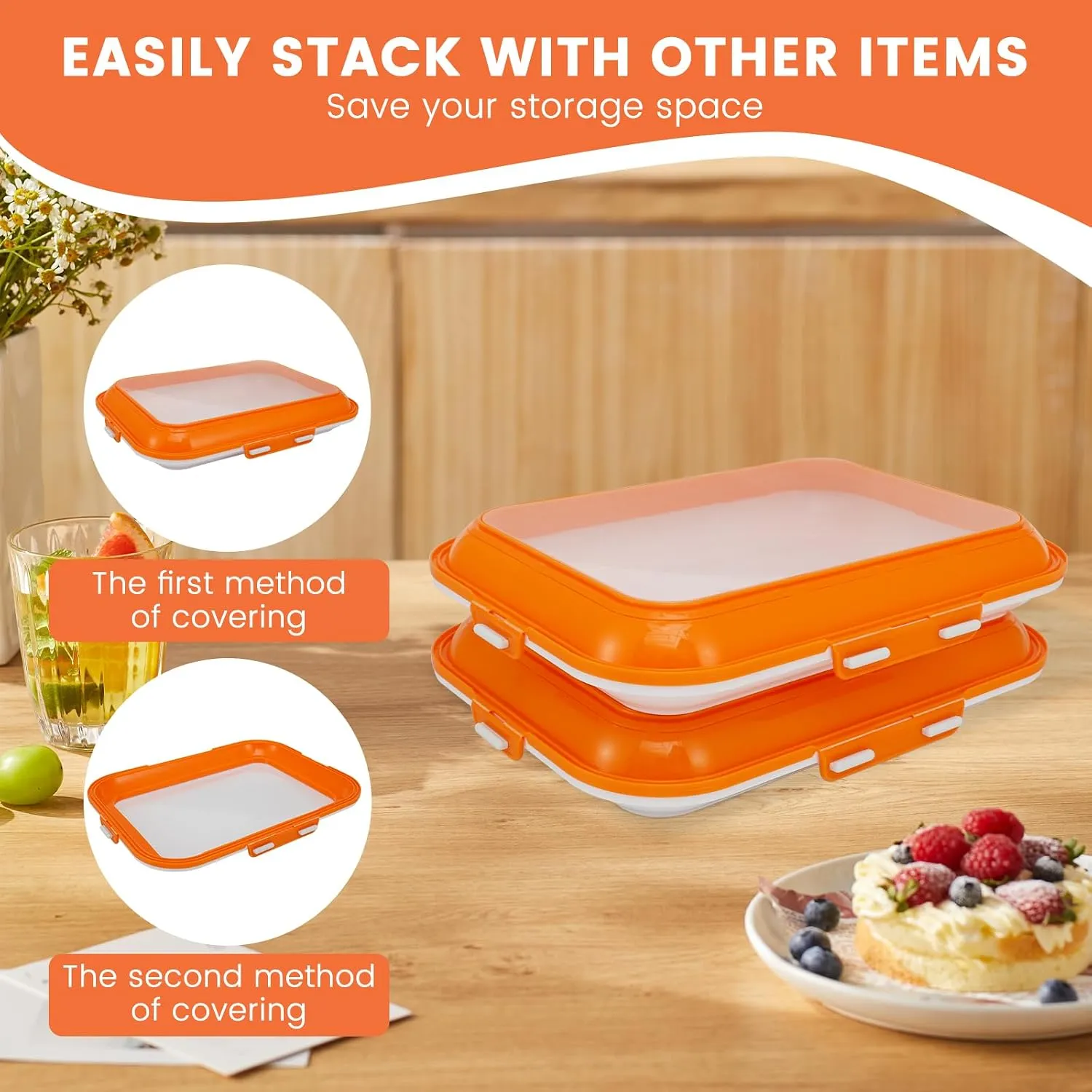 Food preservation trays stacked neatly