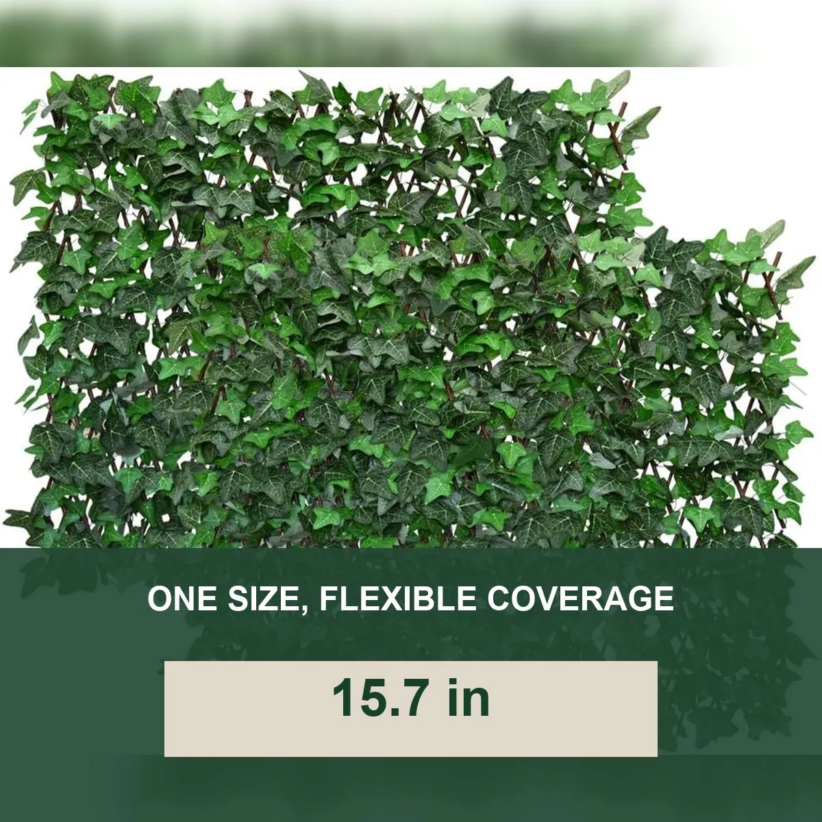 Expandable faux ivy fence in the 15.7 inch size