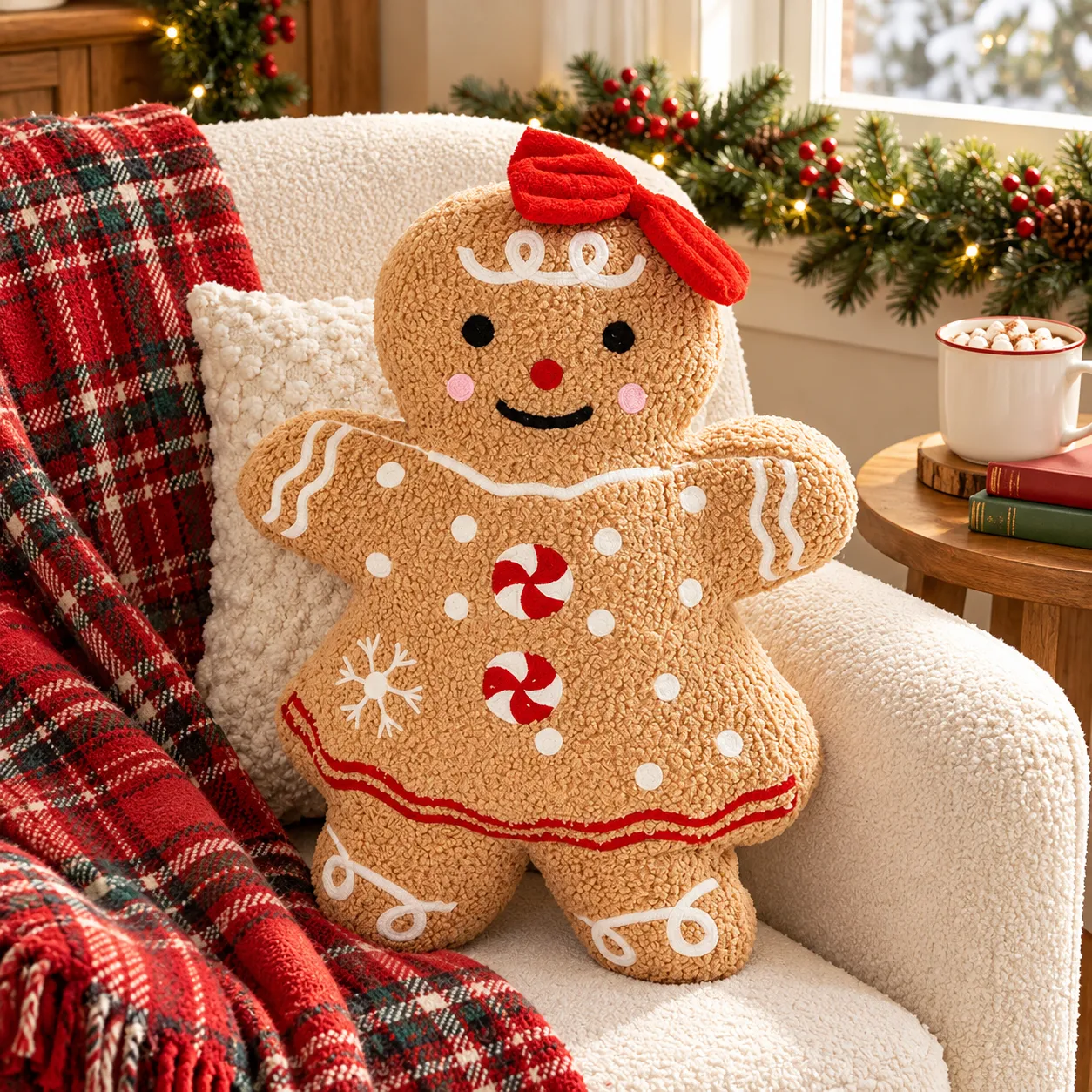 Christmas Gingerbread Man Pillow – 17.7 in