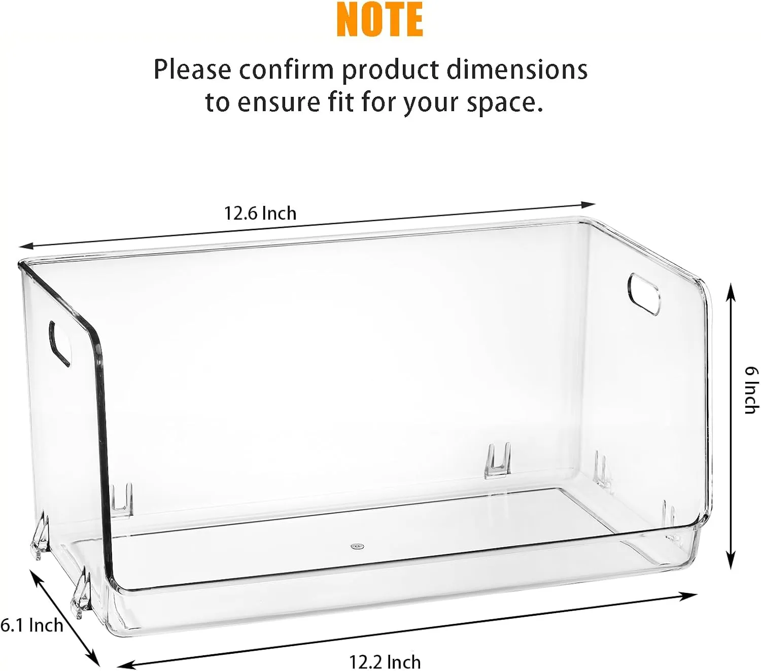 Storage bin dimensions in inches