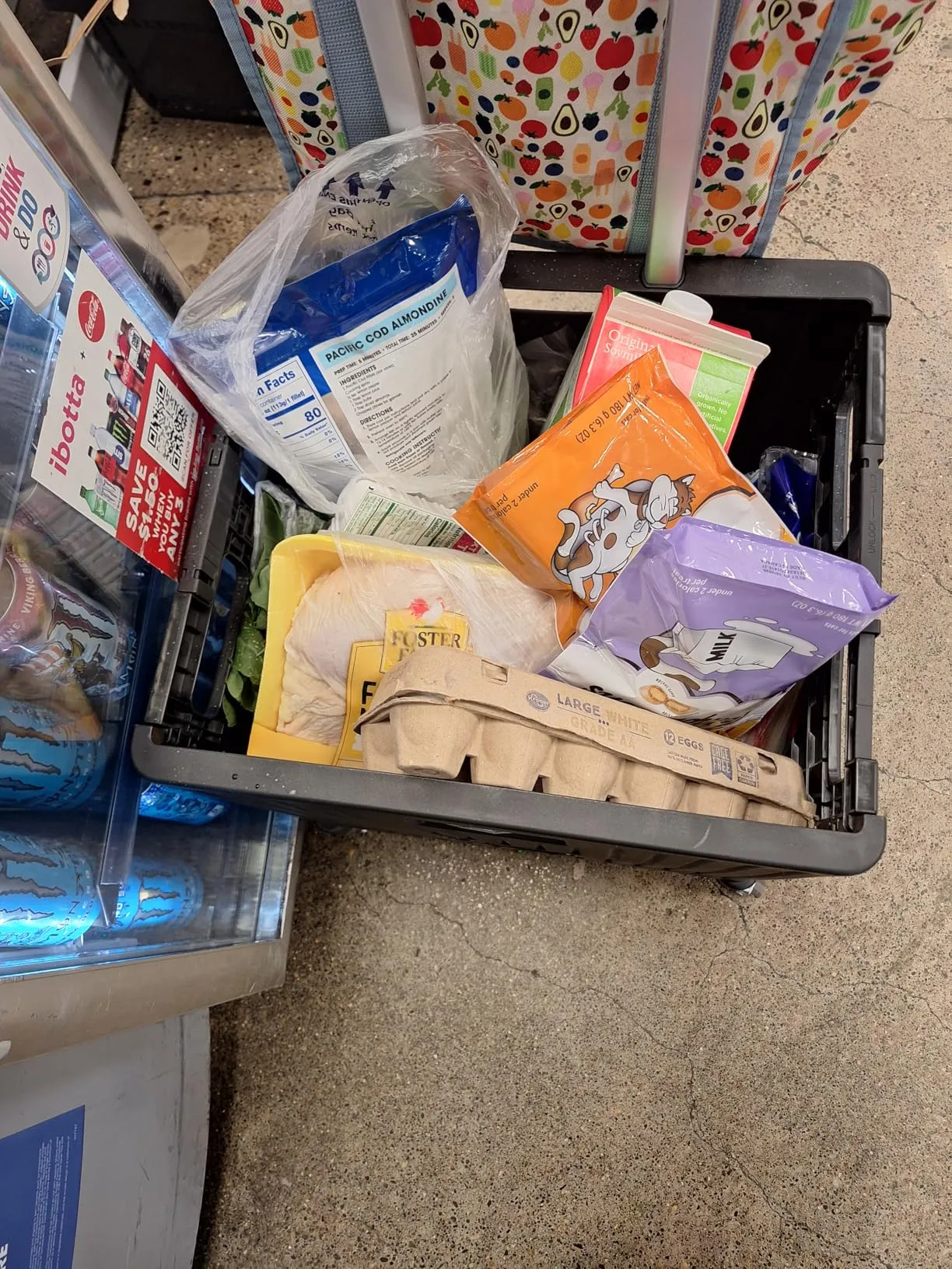 Can hold a little over a weeks worth of groceries!