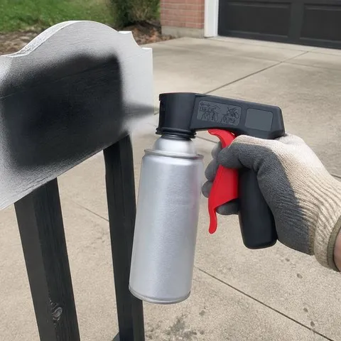 A driveway project using the spray-can trigger handle on an outdoor sign