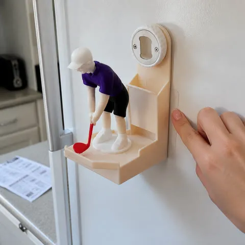 Pressing the clear adhesive backing on a white refrigerator