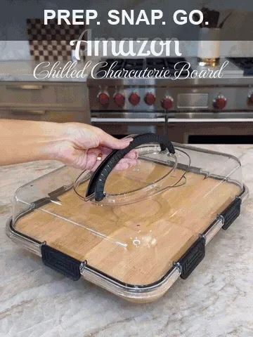 Portable charcuterie board being prepared, secured and carried