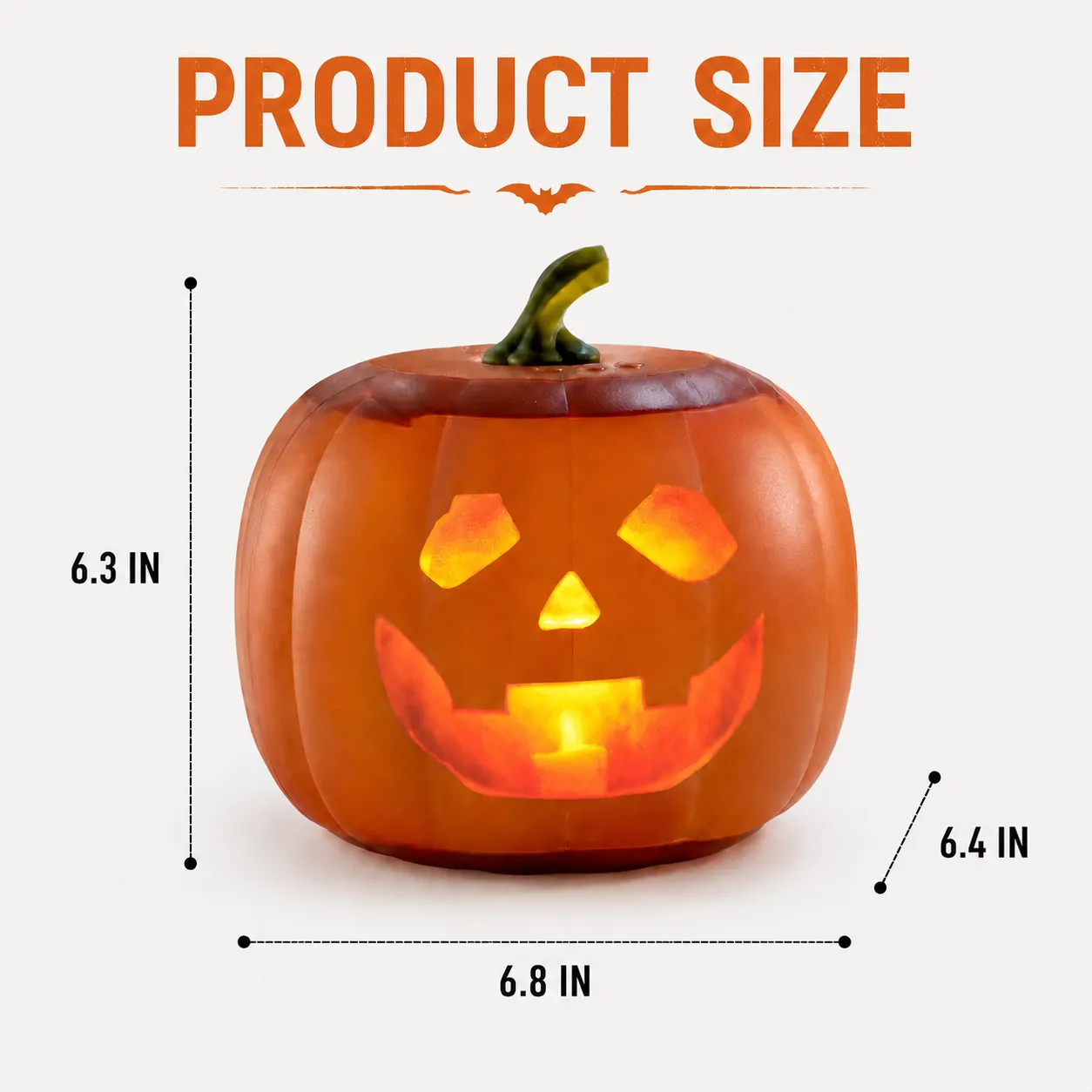 Top view showing the animated pumpkin speaker and control buttons