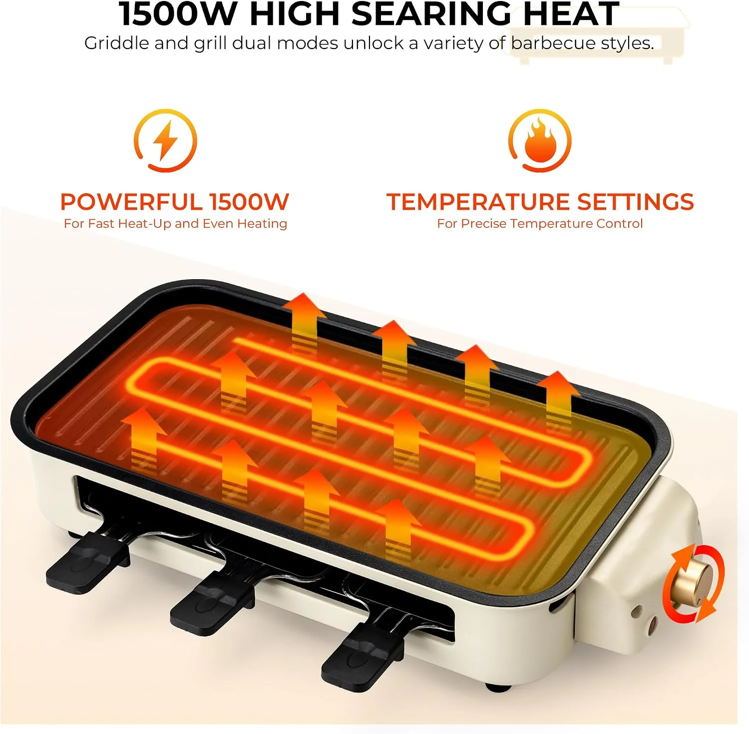 1500W heating system and temperature dial