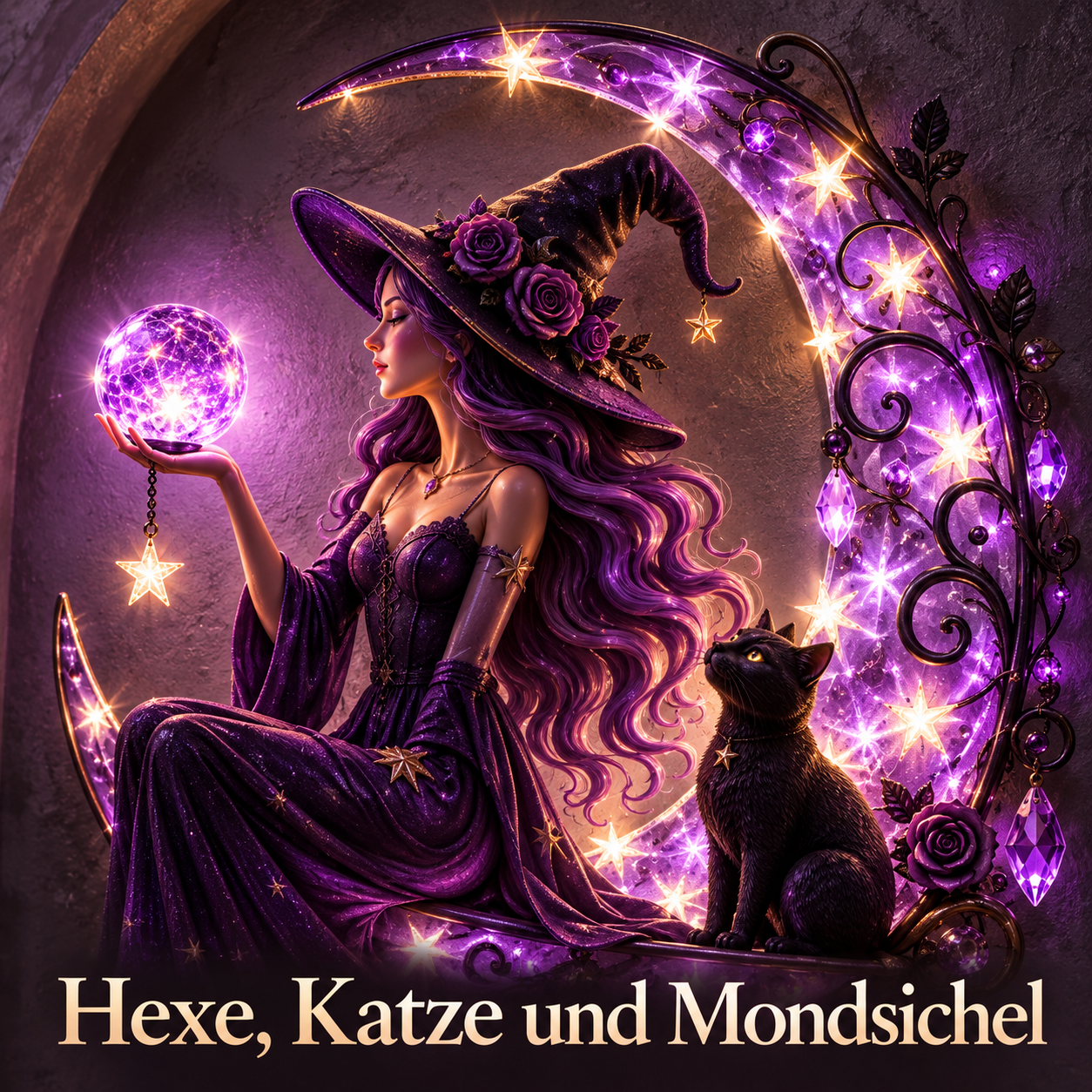 Zwei gleiche Hexen-Wandleuchten als vollständiger Set-Inhalt
