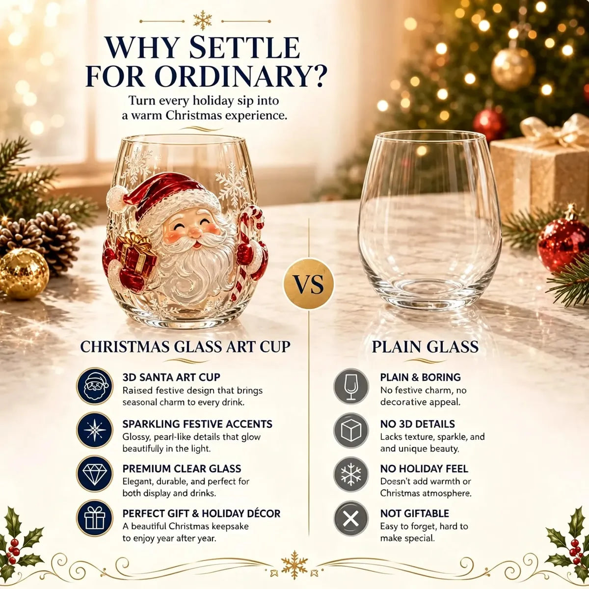 Magical Christmas 3D Art Glass Collection