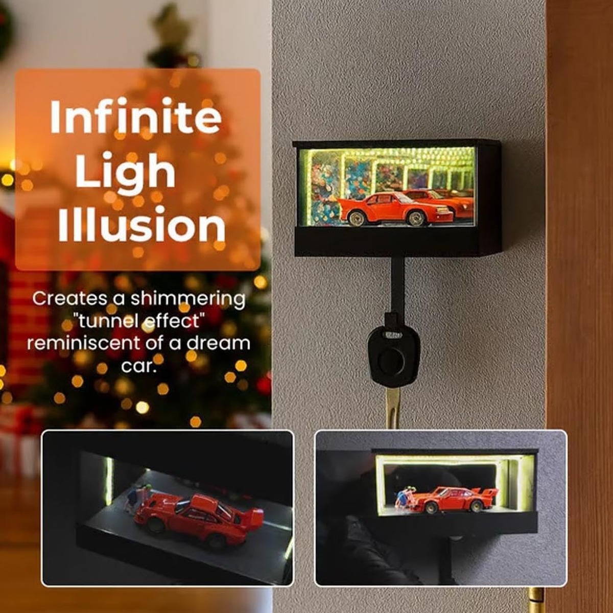 Infinity garage LED key holder product and holiday scene 4