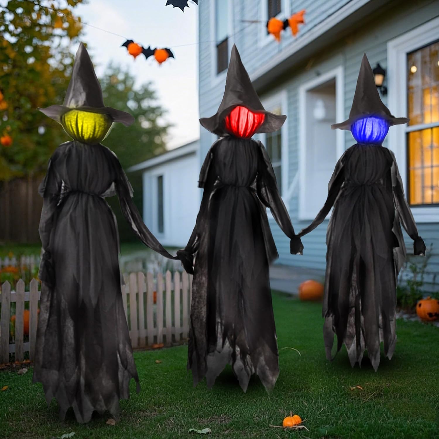 Halloween witch yard decoration scene 4