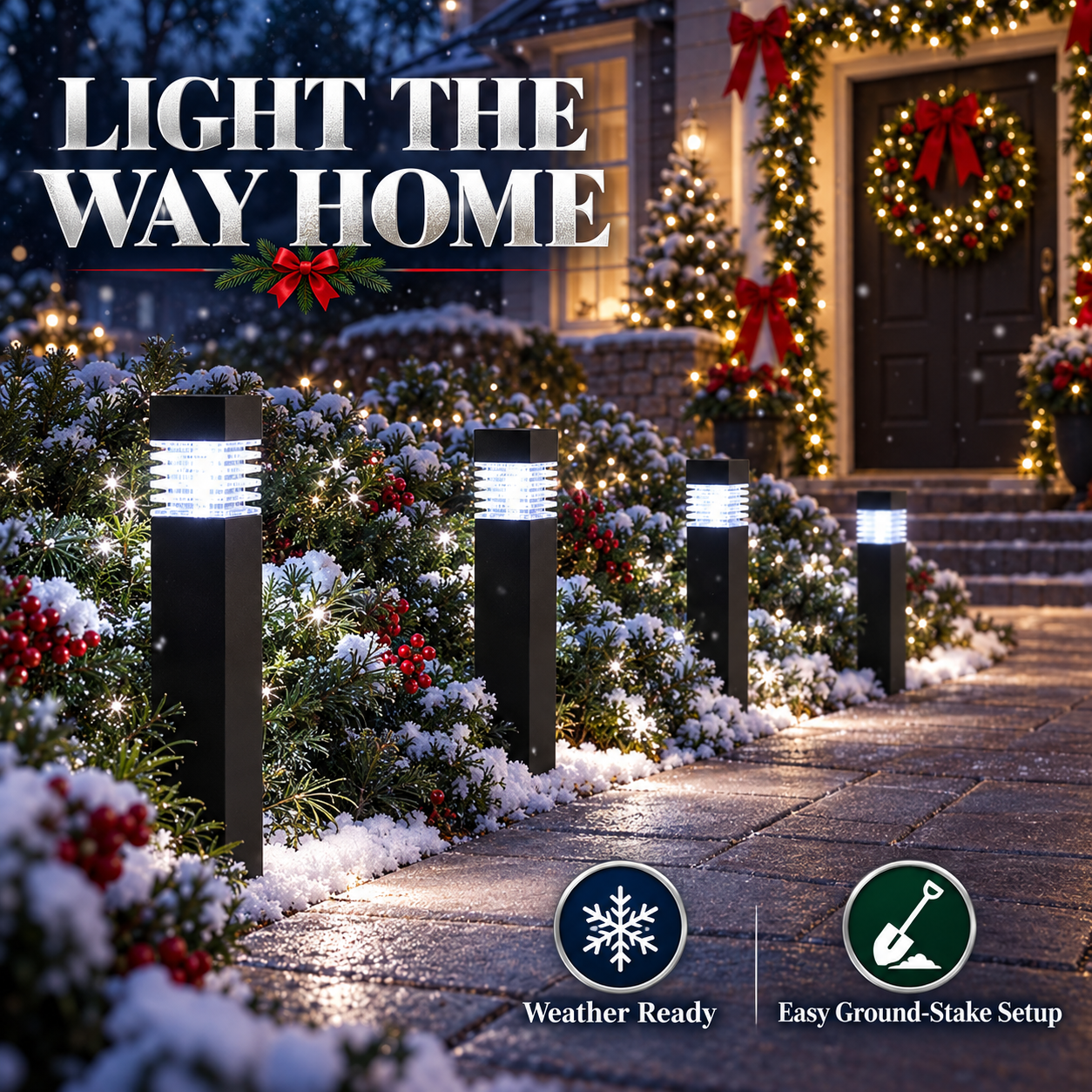 Solar Pathway Lights – Christmas Outdoor Lawn & Garden Lights - 2