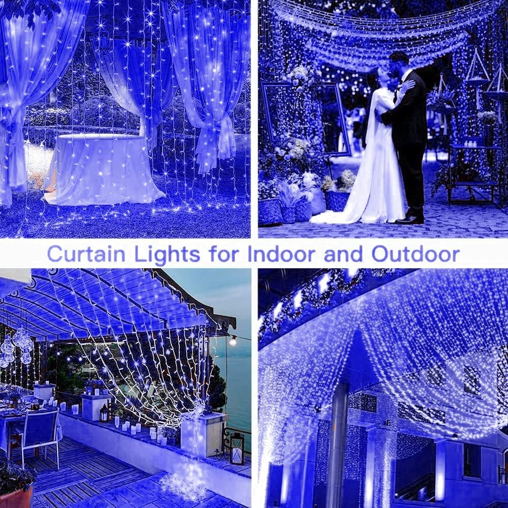 Curtain lights used for indoor, outdoor, wedding, and covered-space decor