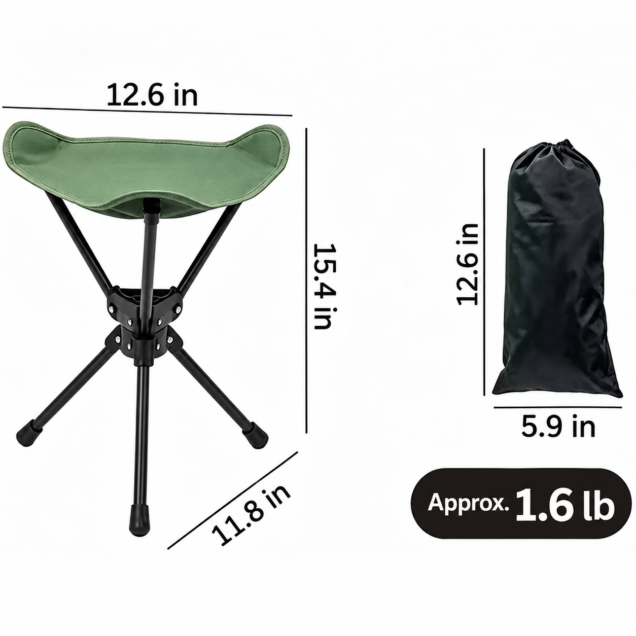 Klappbarer Campinghocker mit 360°-Drehfunktion für die Weihnachtszeit – Produktabbildung