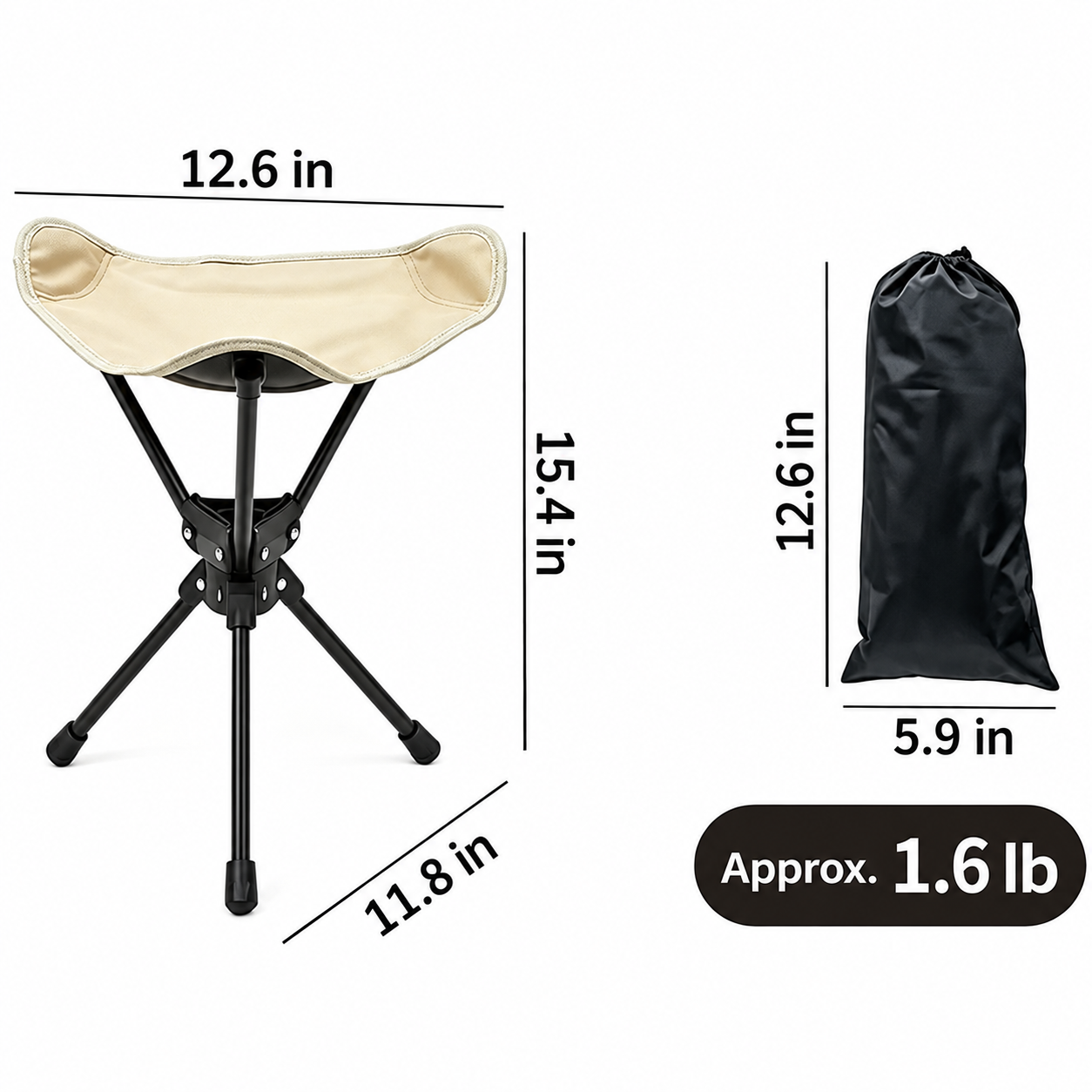Klappbarer Campinghocker mit 360°-Drehfunktion für die Weihnachtszeit – Produktabbildung