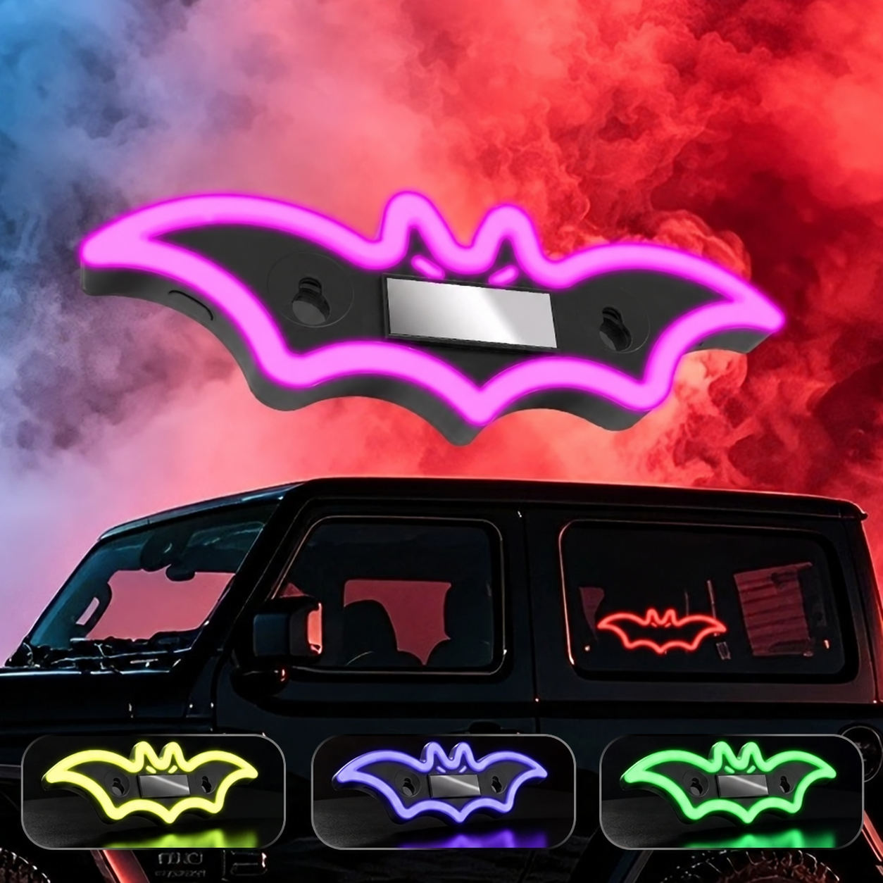 Bat glow colors on car window