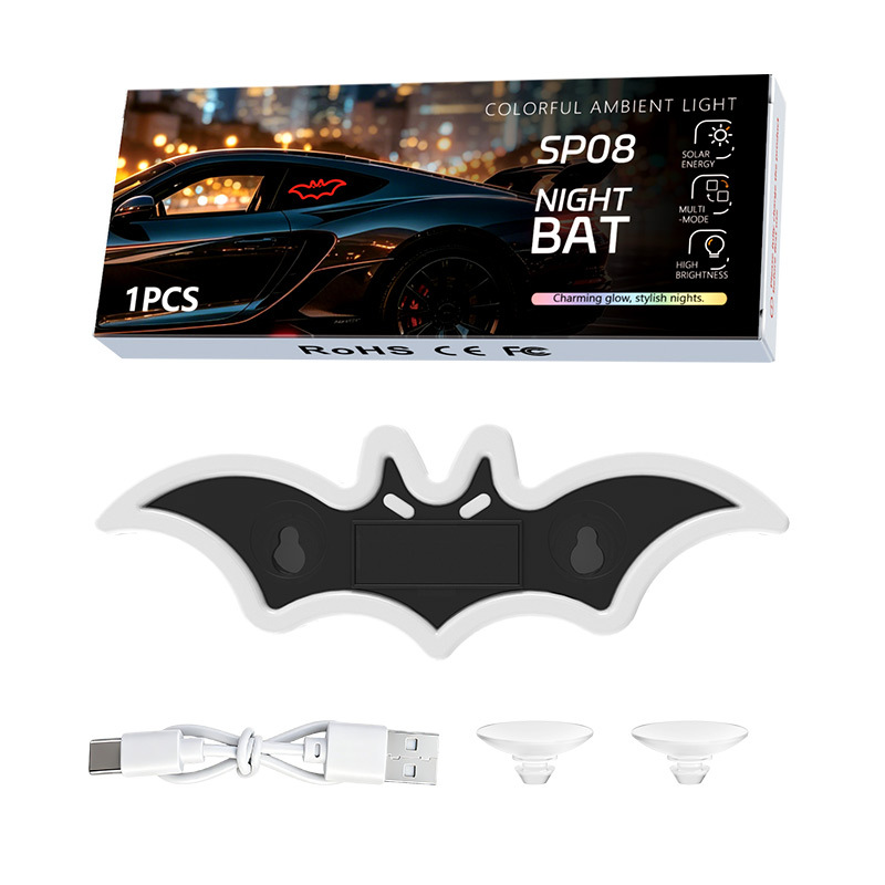 Bat SP08 light with box, Type-C cable and two suction cups