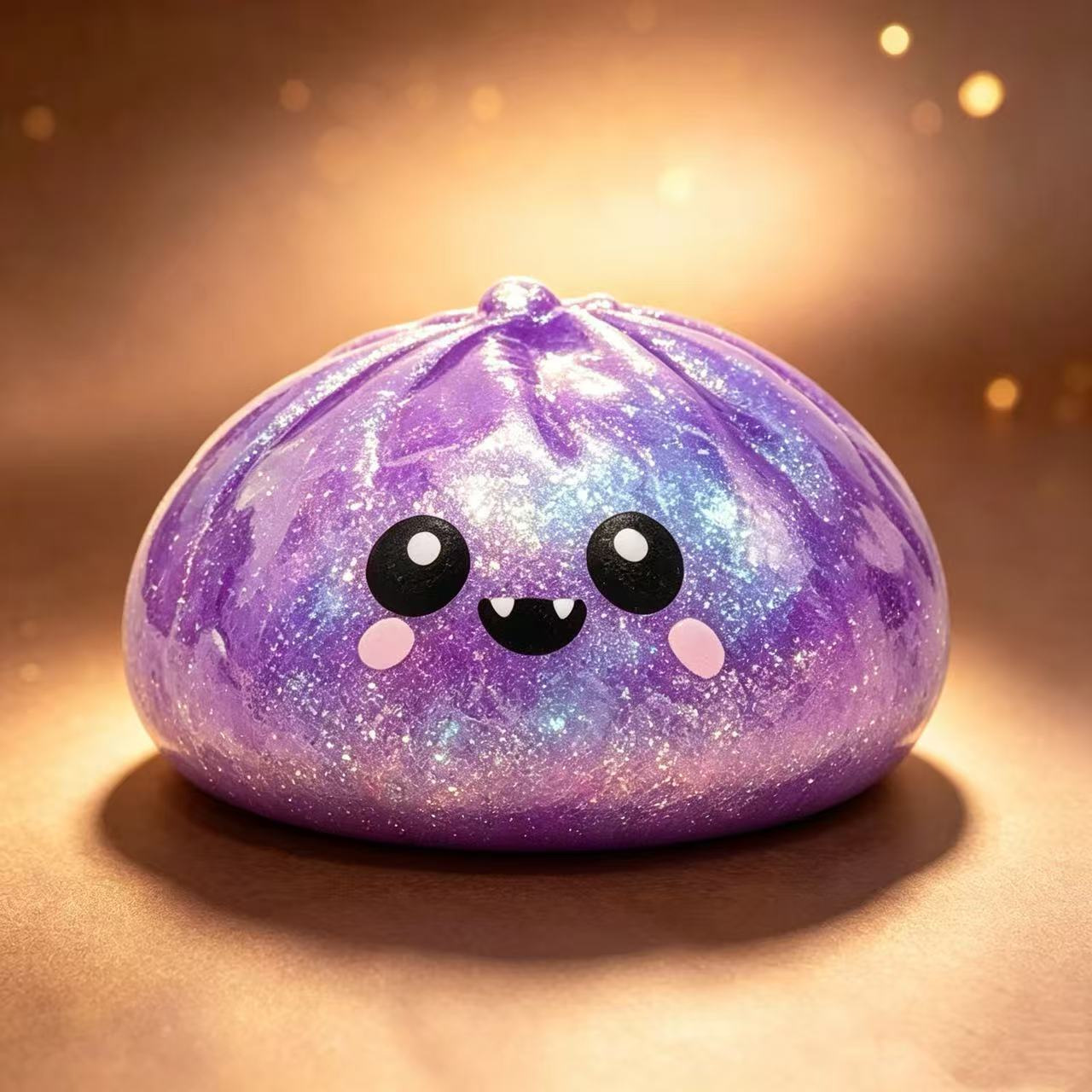 Purple Halloween squishy dumpling close-up