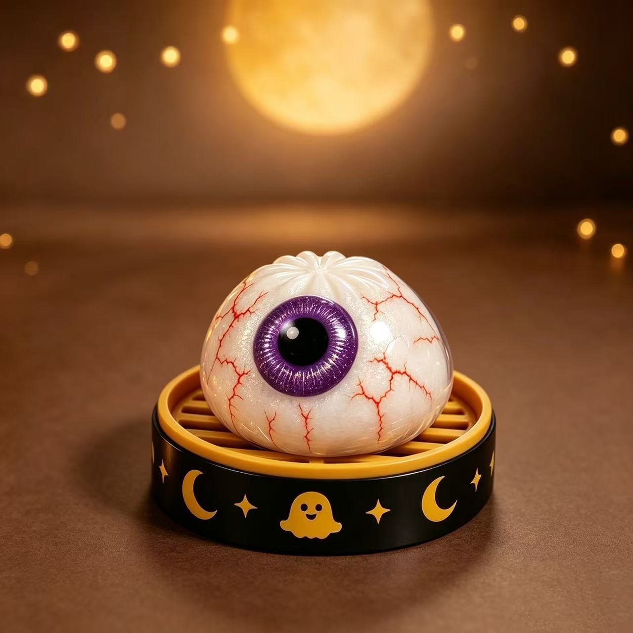 Purple iris eyeball Halloween squishy dumpling