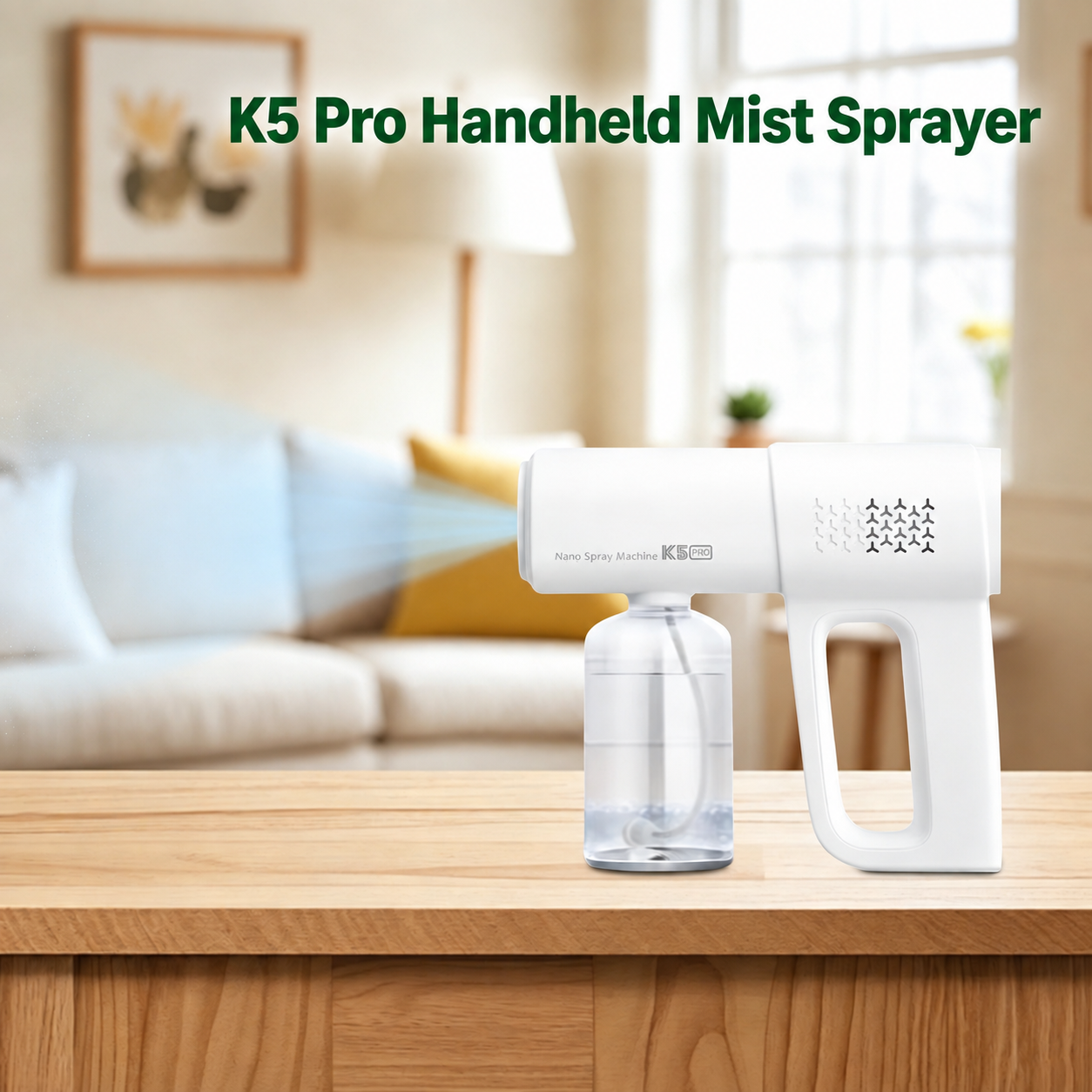 White K5 Pro sprayer with transparent bottle