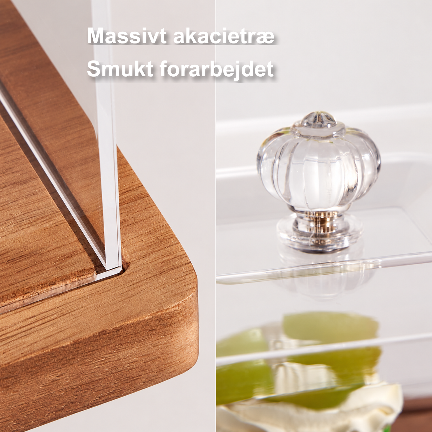 Massivt akacietræ · Smukt forarbejdet