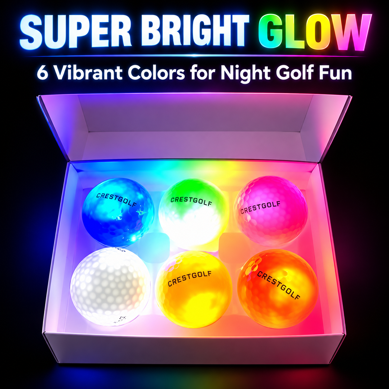 Six-color LED golf ball gift box