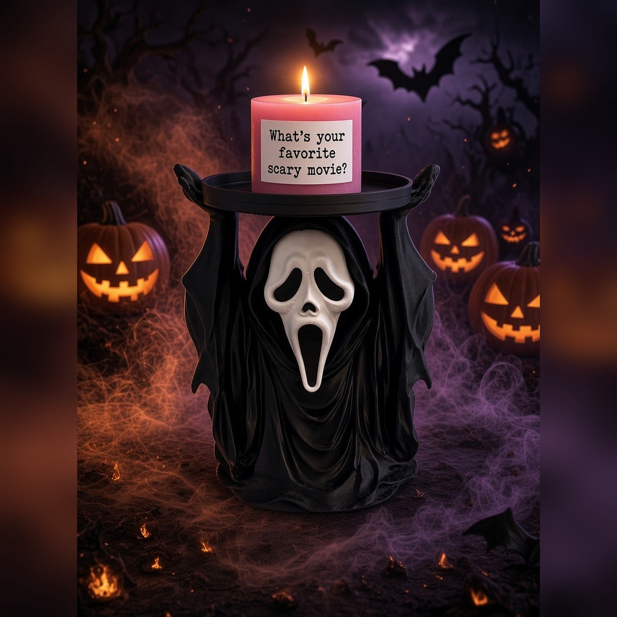 Schreiender-Geist-Kerzenhalter als Halloween-Tischdekoration – Produktabbildung