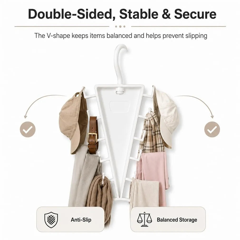 12-Hook V-Shaped Closet Organizer