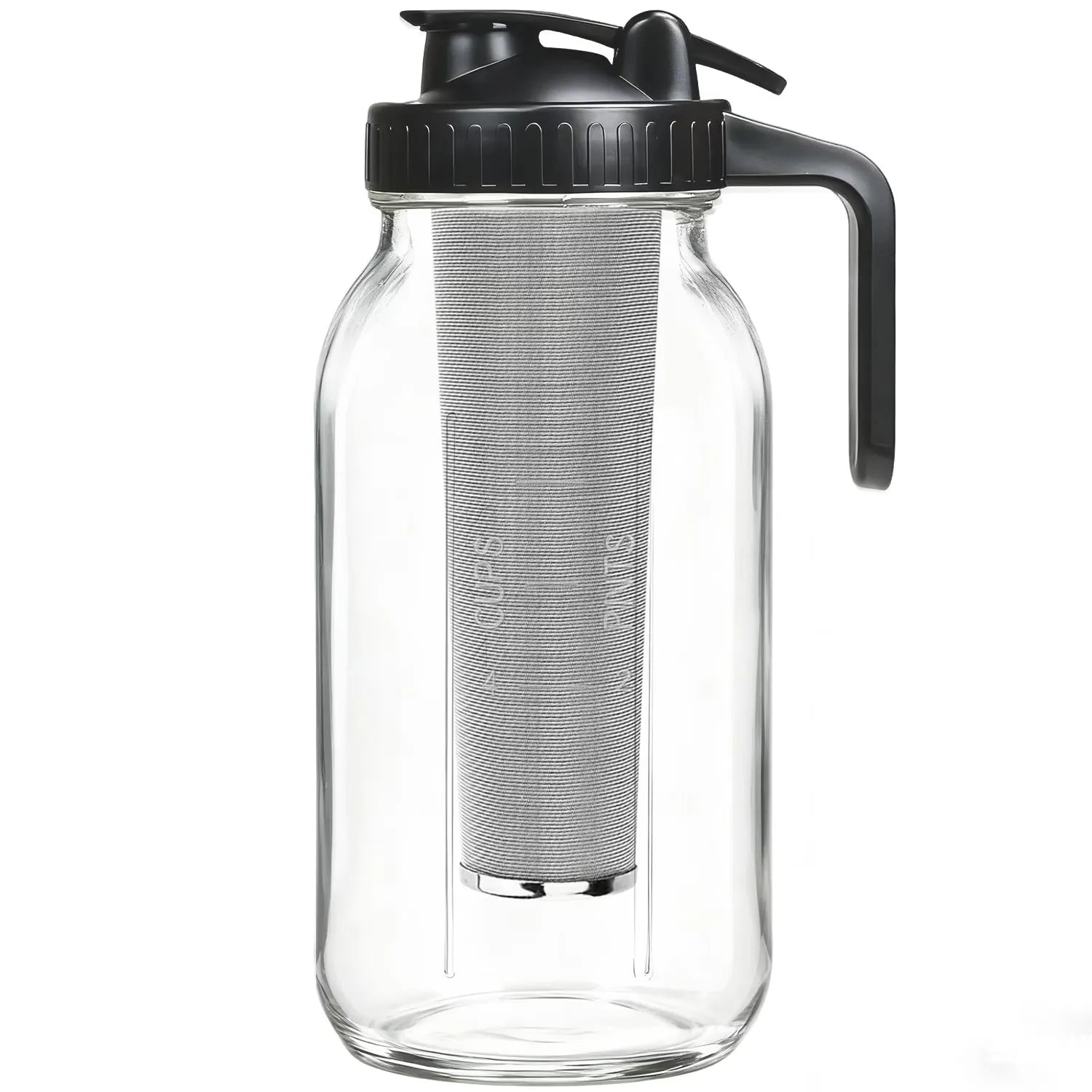 64 oz Cold Brew Mason Jar Pitcher with Stainless Steel Infuser