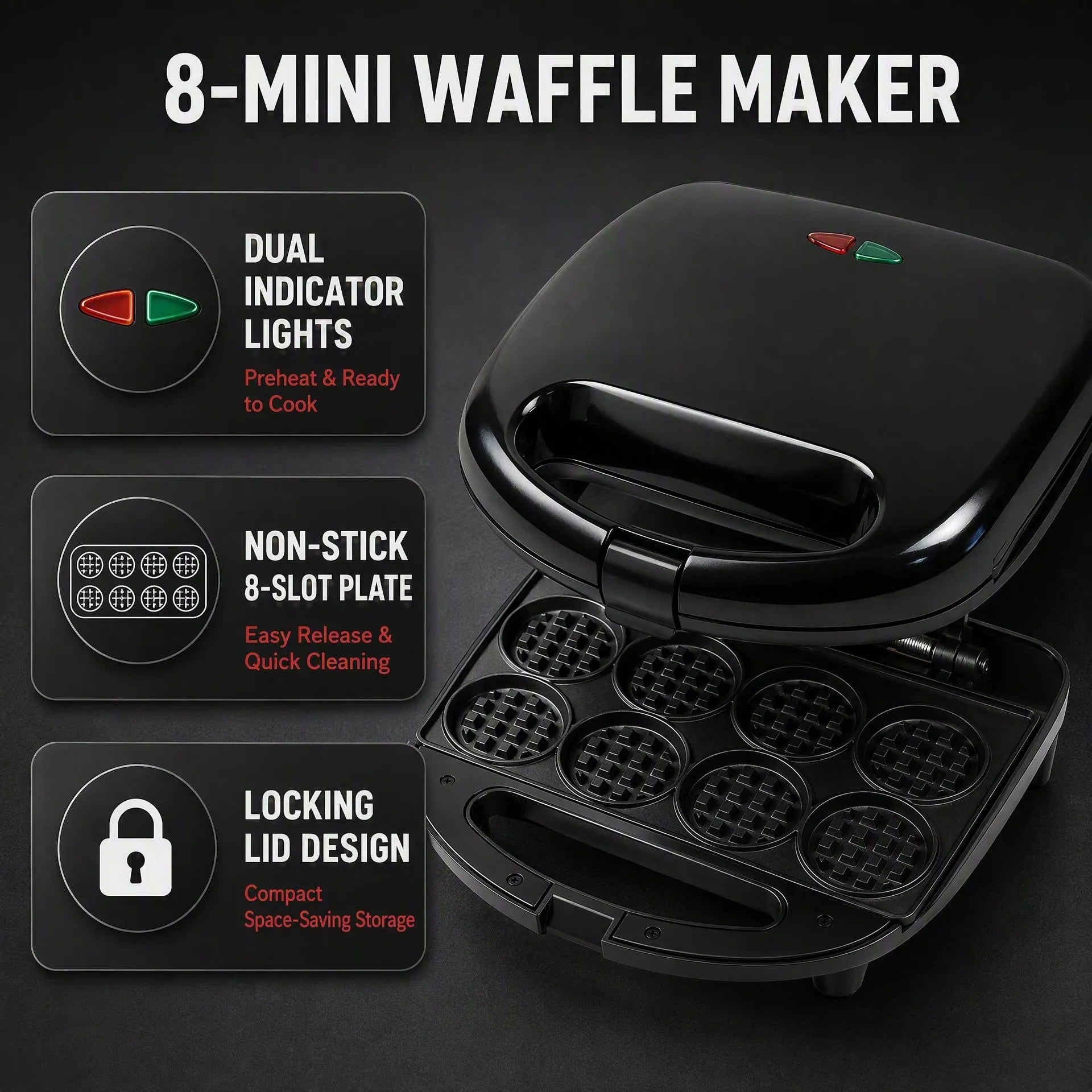 8-at-Once Mini Waffle Maker