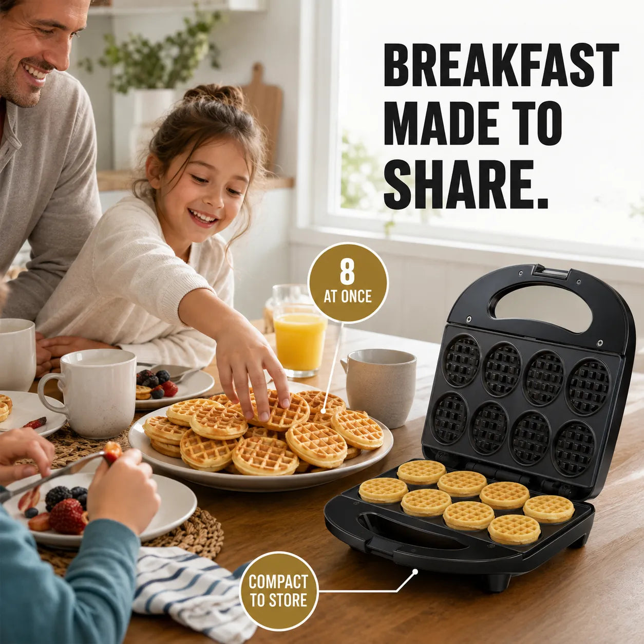 8-at-Once Mini Waffle Maker