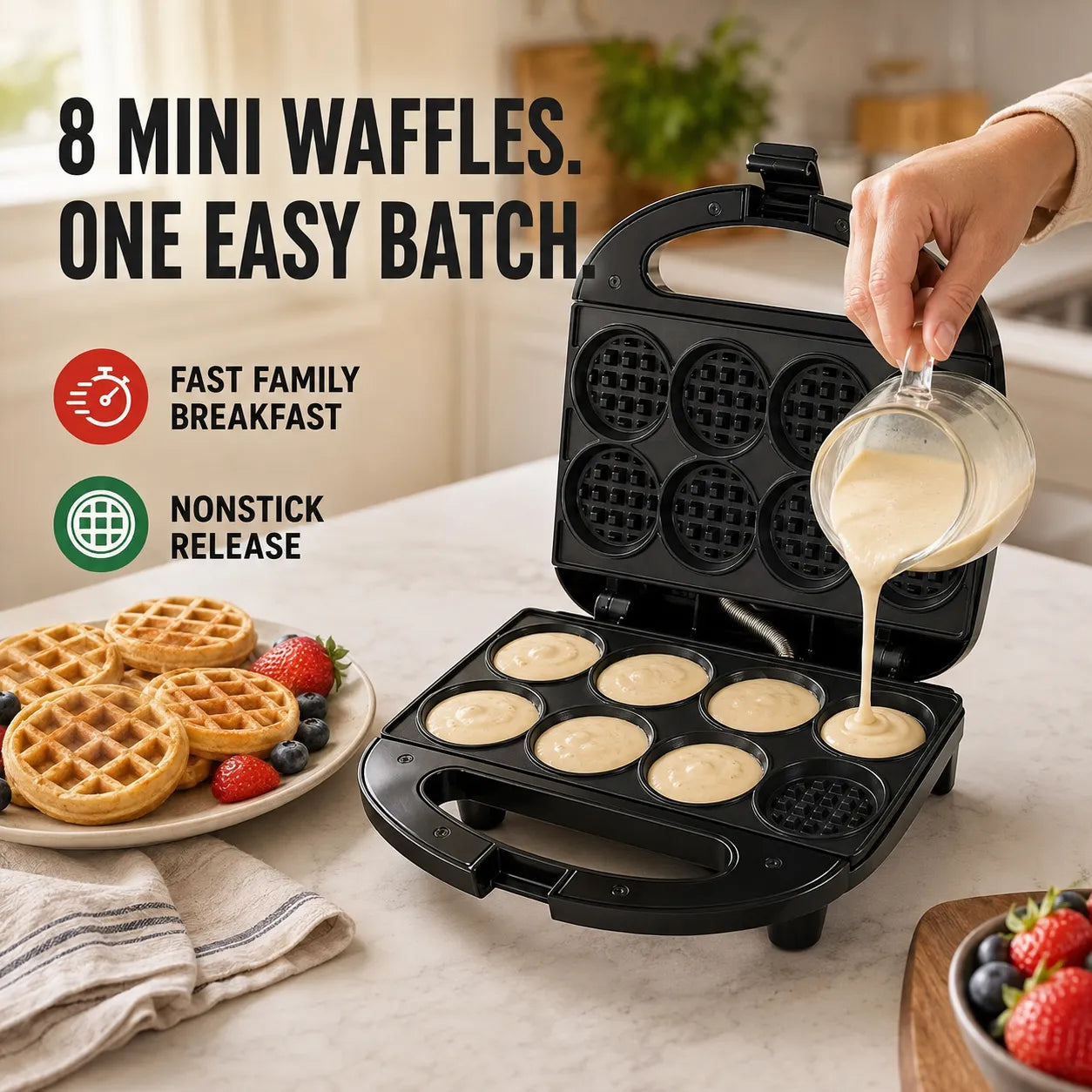 8-at-Once Mini Waffle Maker