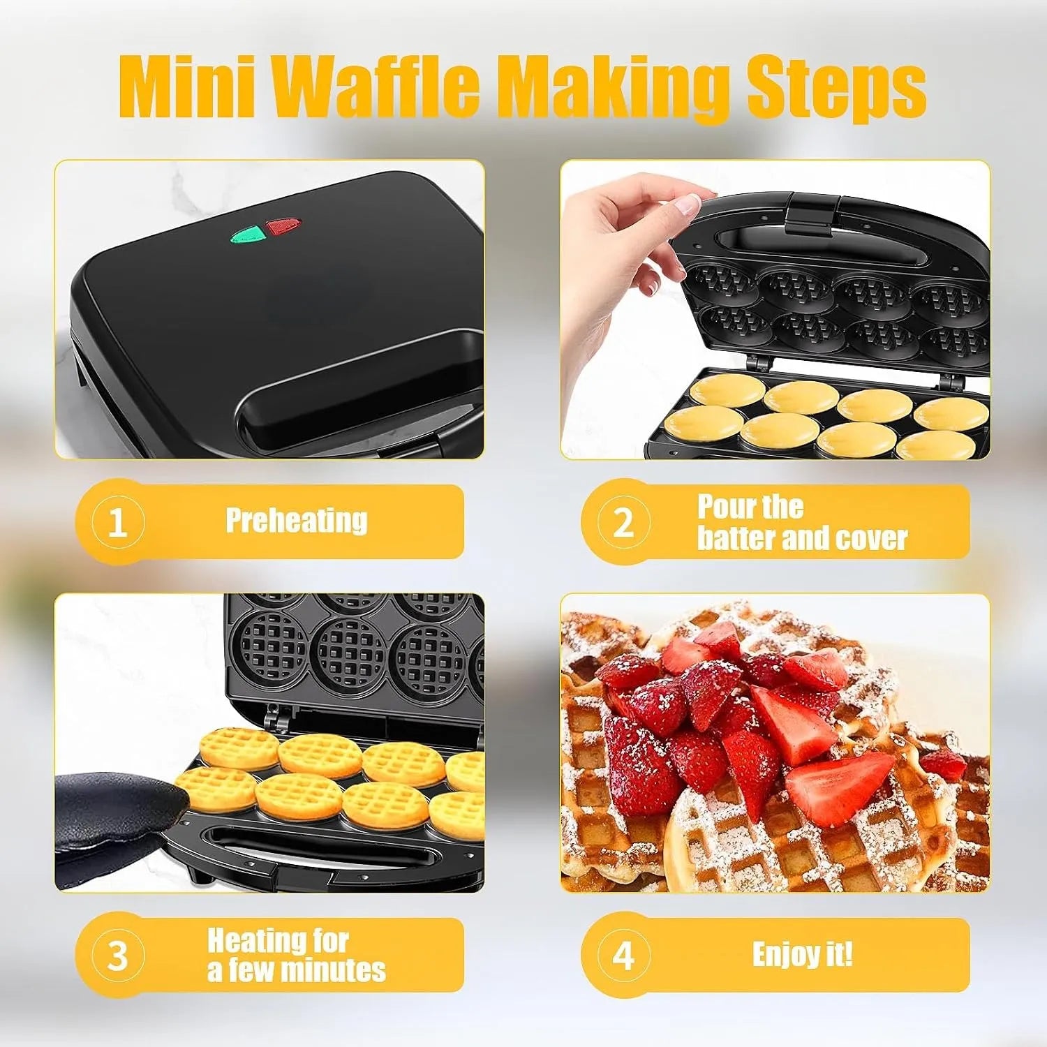 8-at-Once Mini Waffle Maker