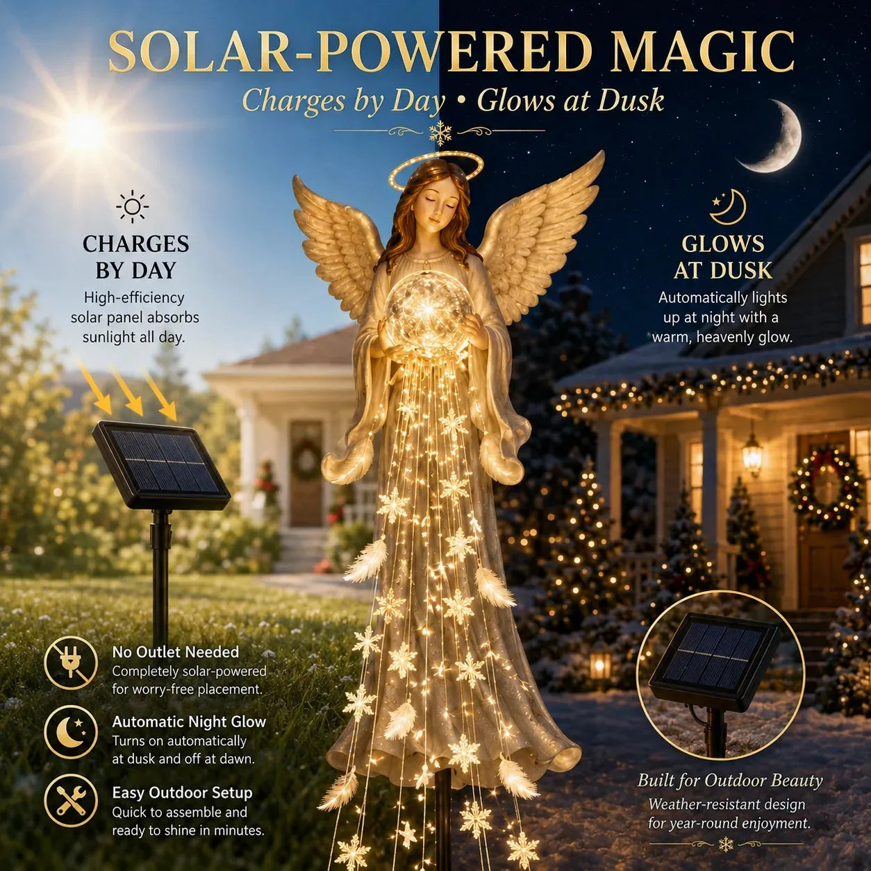 Angel Blessing Solar Garden Light