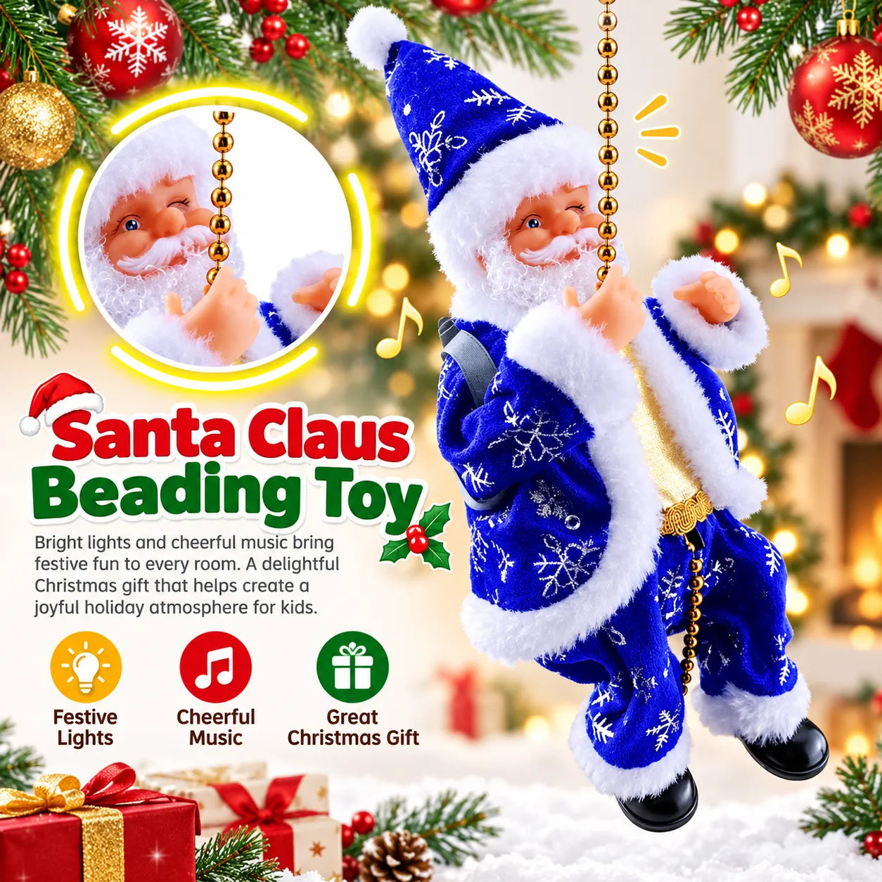 Animated Climbing Santa Musical Christmas Decoration