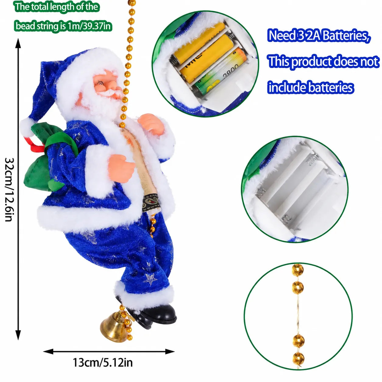 Animated Climbing Santa Musical Christmas Decoration