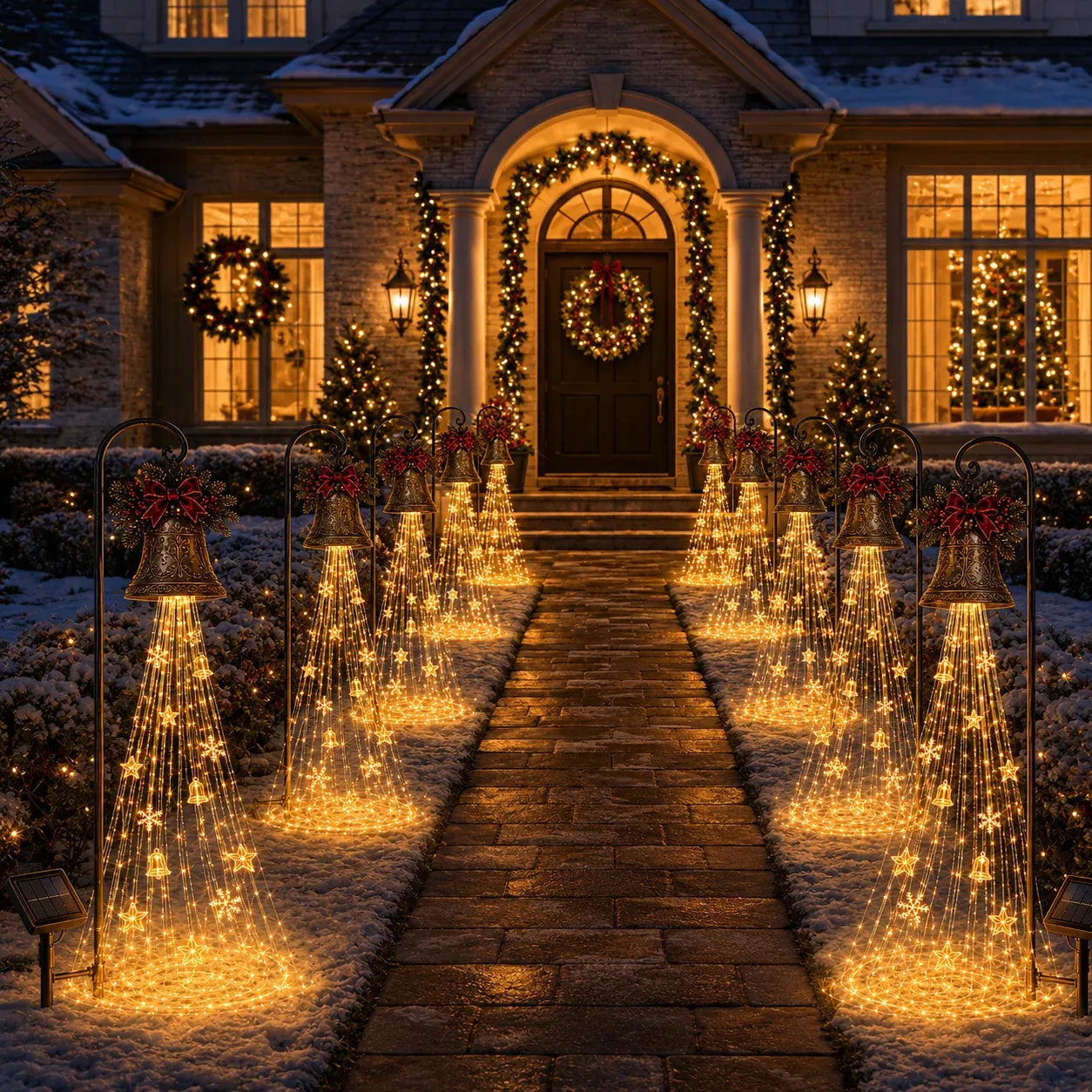 Christmas Bell Cascade Solar Yard Light