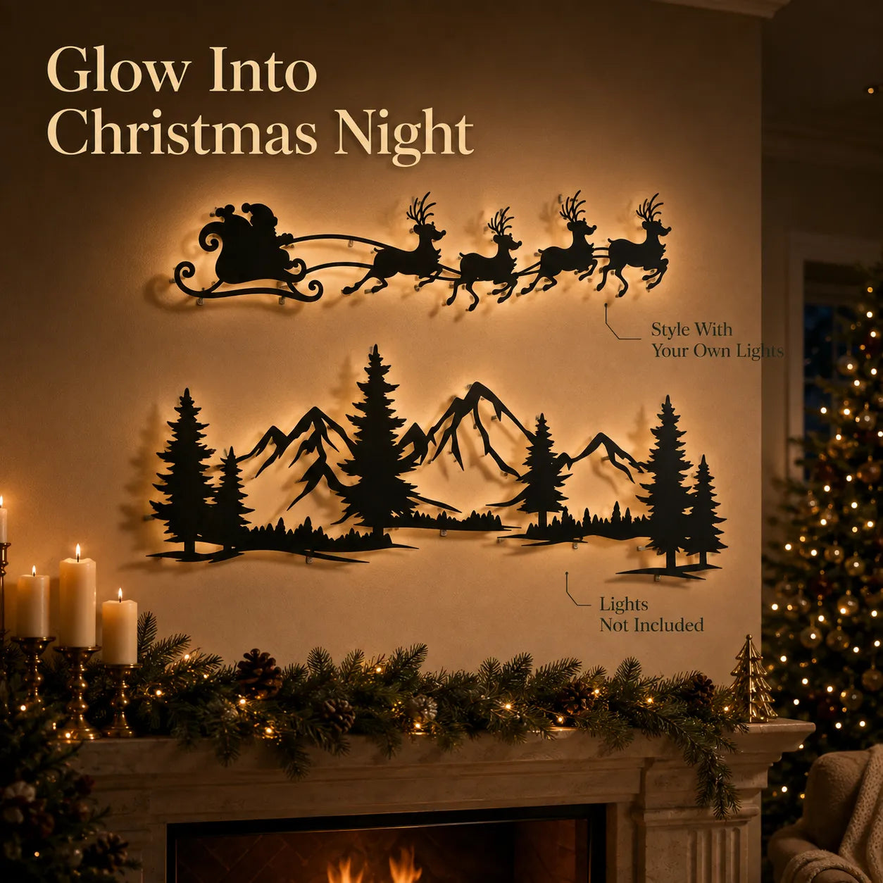 Christmas Eve Metal Wall Art Duo