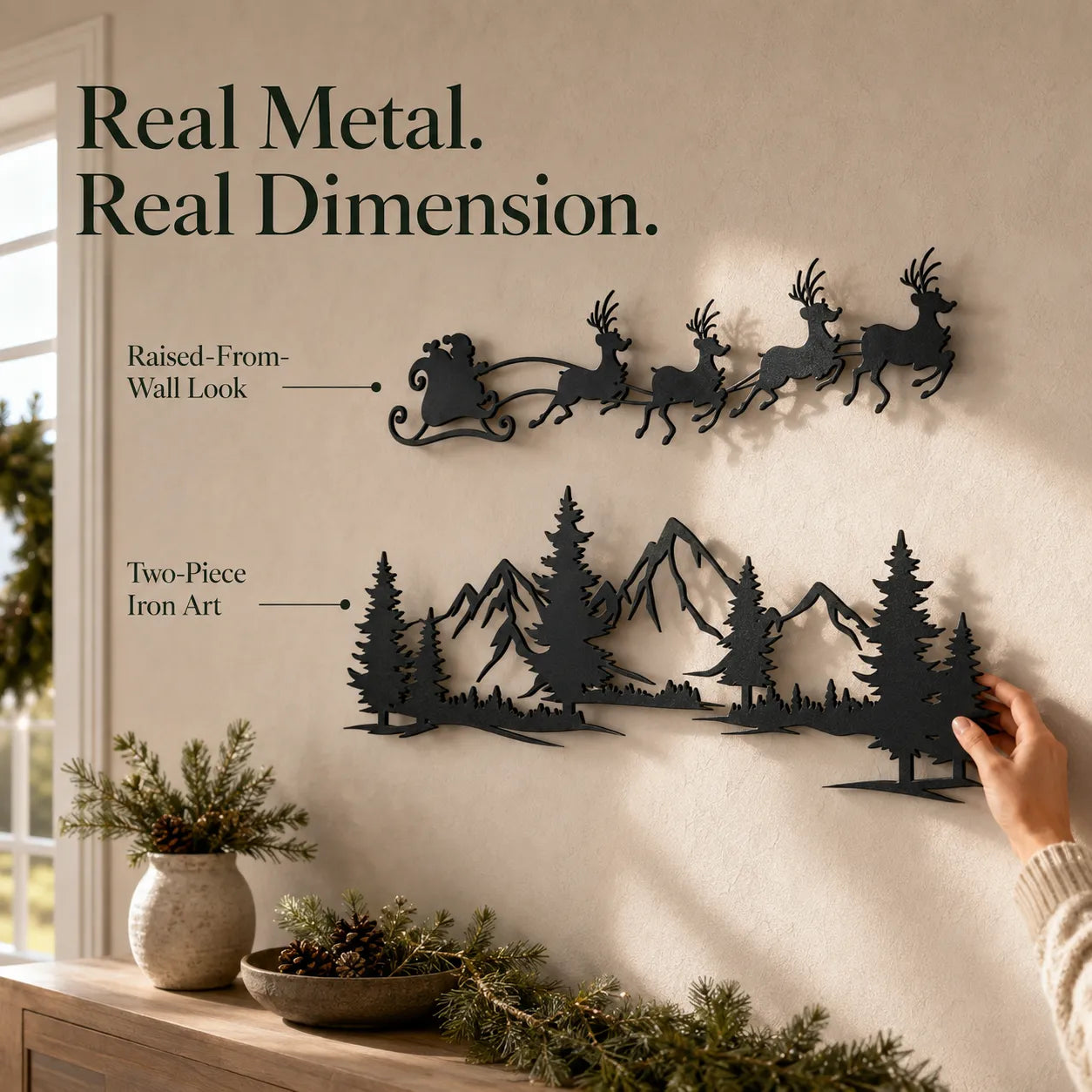 Christmas Eve Metal Wall Art Duo