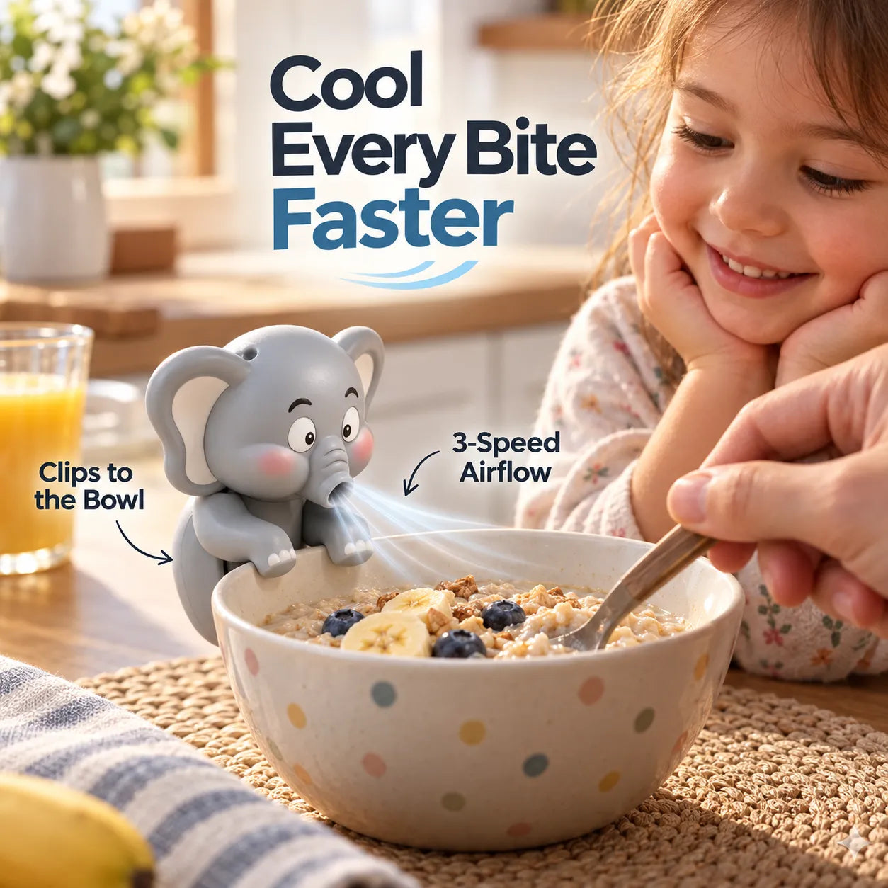 Elephant Clip-On Food Cooling Fan