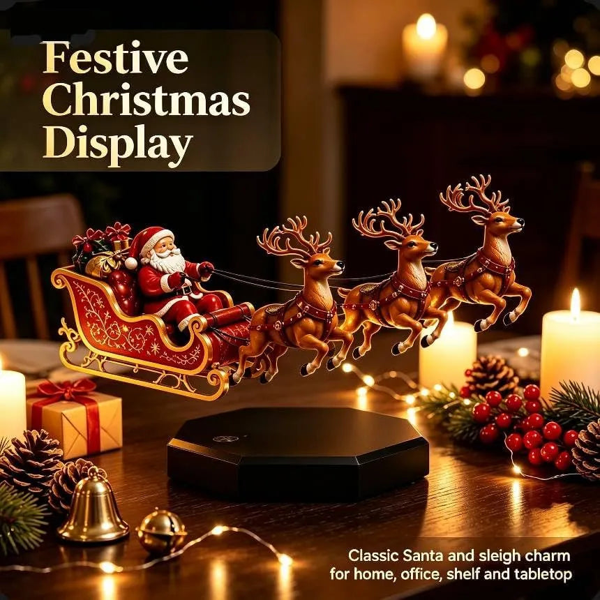 Floating Santa Sleigh Magnetic Levitation Christmas Display