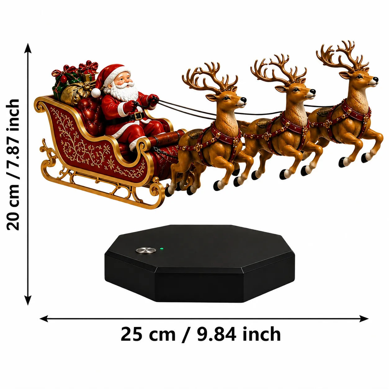 Floating Santa Sleigh Magnetic Levitation Christmas Display