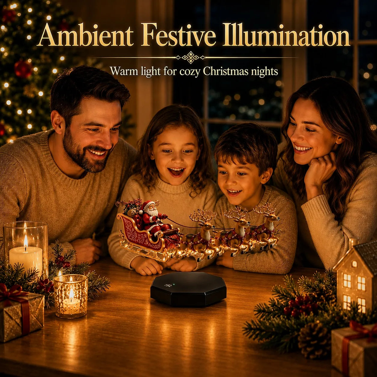 Floating Santa Sleigh Magnetic Levitation Christmas Display