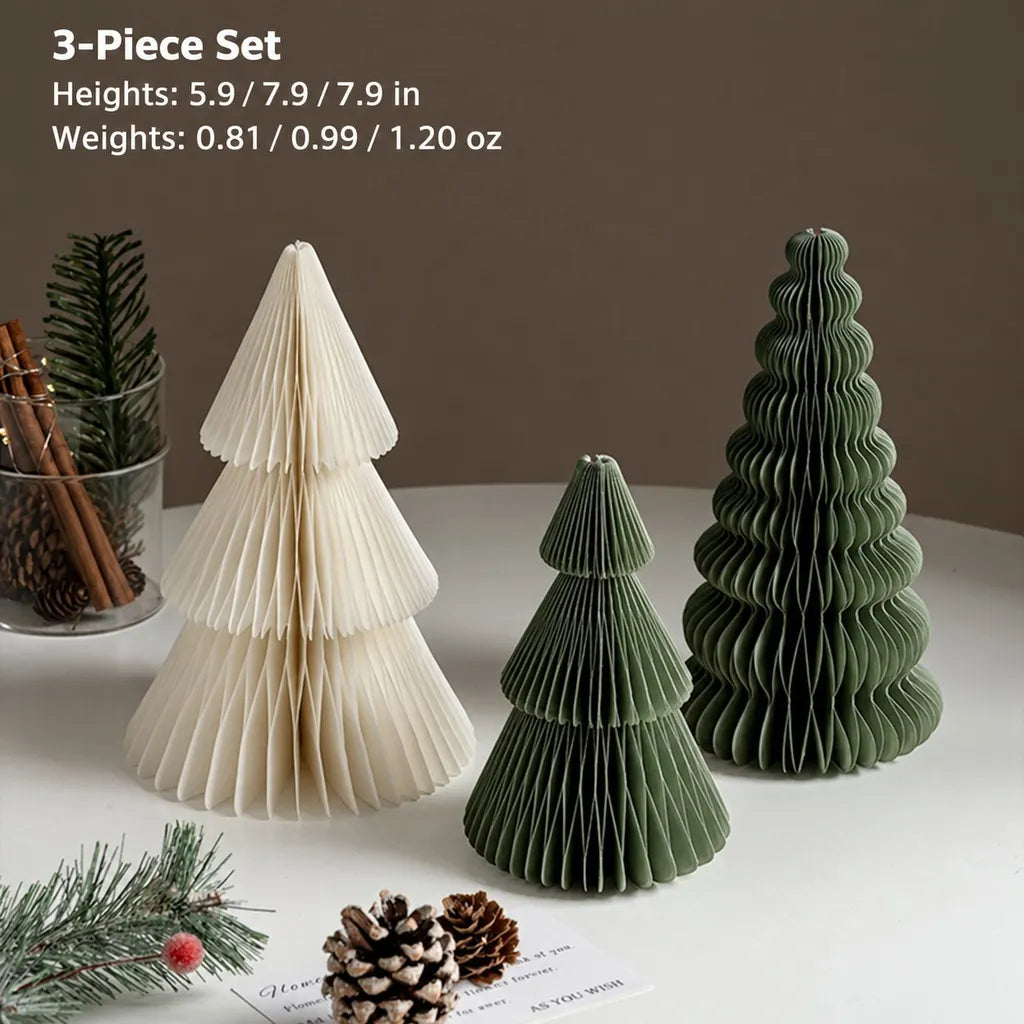 Fold-Flat Honeycomb Christmas Tree Sets