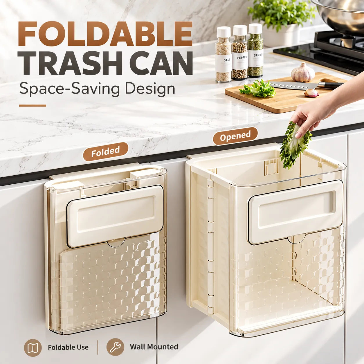 Foldable Wall-Mounted Trash Bin