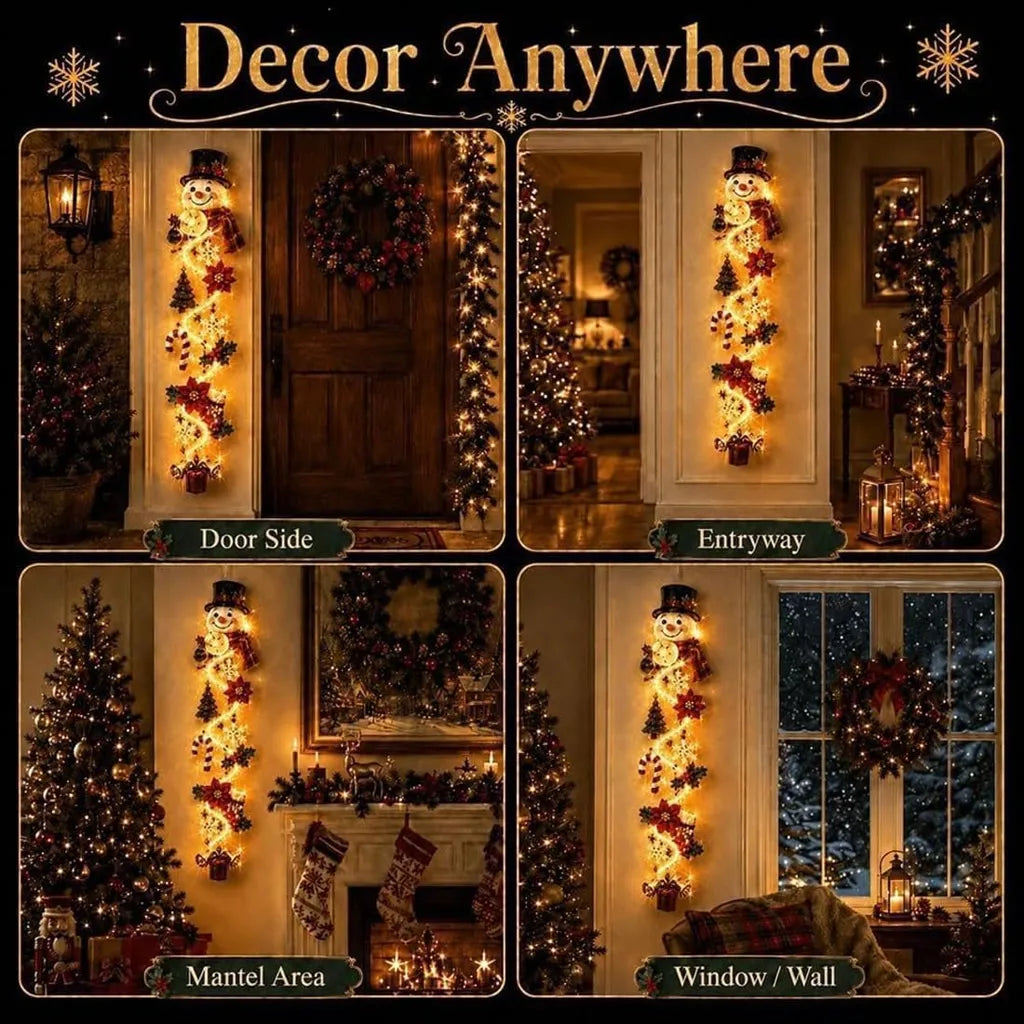 Glowing Christmas Door Hanger – Light-Up Vertical Holiday Décor