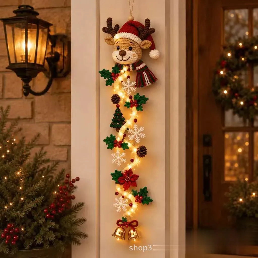 Glowing Christmas Door Hanger – Light-Up Vertical Holiday Décor