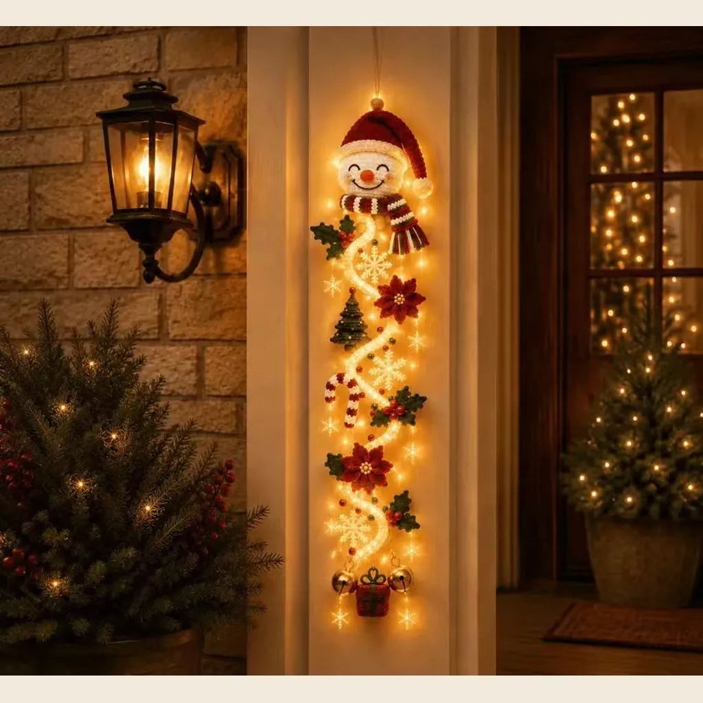 Glowing Christmas Door Hanger – Light-Up Vertical Holiday Décor
