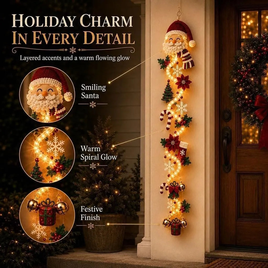 Glowing Christmas Door Hanger – Light-Up Vertical Holiday Décor